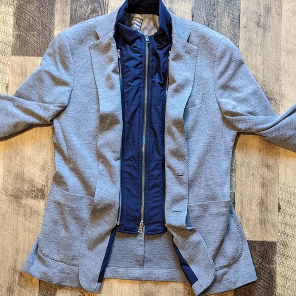 Peter Millar Collection Blazer Gray Wool Jacket 40R w/ Detachable Dickey - Picture 2 of 10